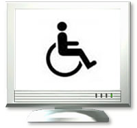 Accessibility icon inside a computer monitor