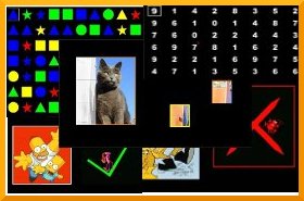 Collage with images of some application games